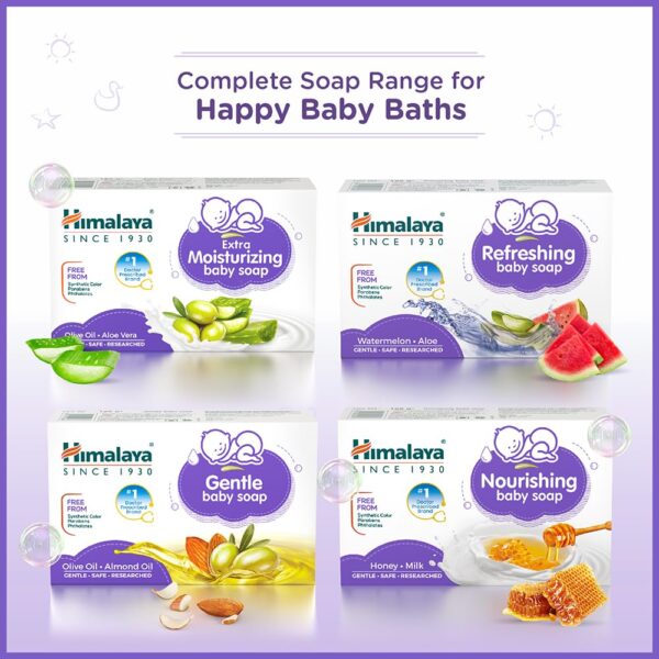 Himalaya Herbal Gentle Baby Soap Value Pack Of 4 - 75 gm  BabyCry - Image 4