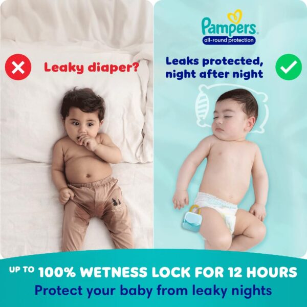 Pampers All round Protection Pants, Medium size baby diapers (M) 152 Count, Lotion with Aloe Vera - Image 2