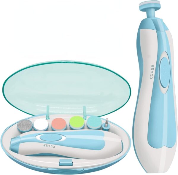 Quisitics Electric Nail Trimmer For Baby, Baby Nail Trimmer, Baby Nail Cutter, Nail Trimmer For New Born Baby, Kids Nail Cutter With Light (Multi Colour), 1 Set - Image 2